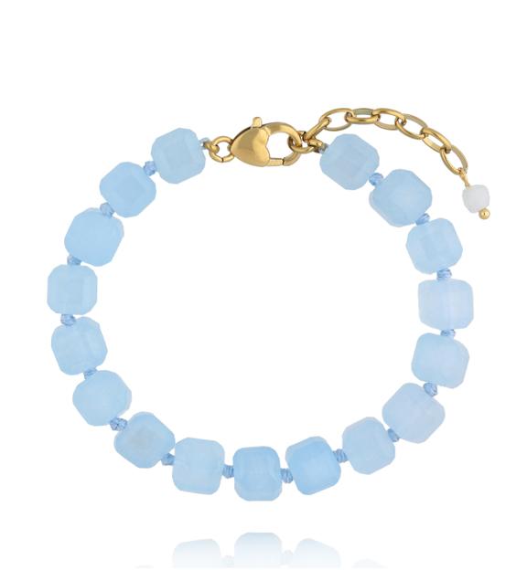 Bransoletka z błękitnych jadeitów Aquamarine II BPA0703