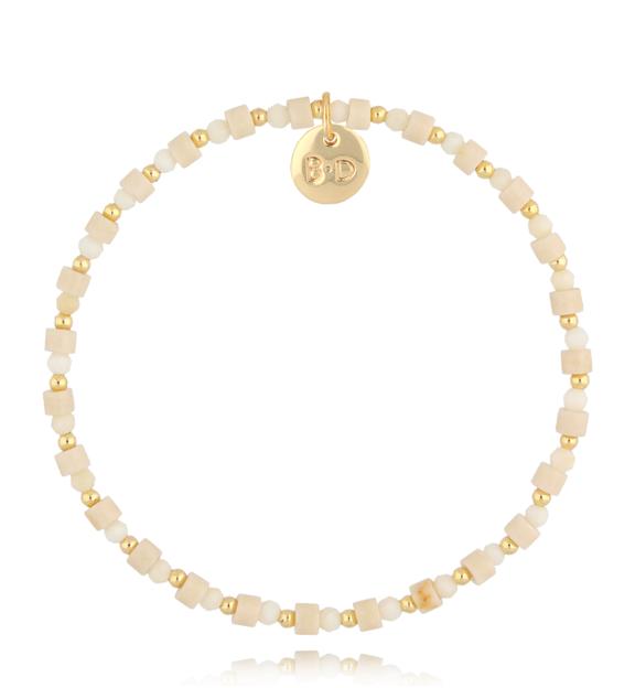 Bransoletka beżowa z jadeitami BTW2795