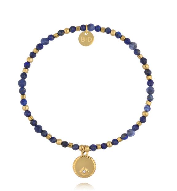 Bransoletka z lapisu lazuli i sodalitu z medalionem BTW3566