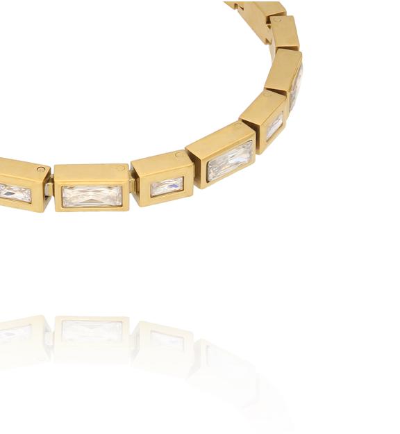 Bransoletka Art Deco z Cyrkoniami – złota BSY0698