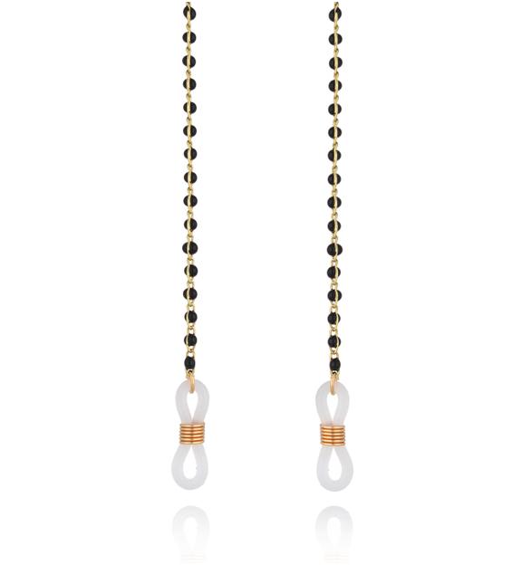 Łańcuszek do okularów z kuleczkami czarny Tiki NPA1126