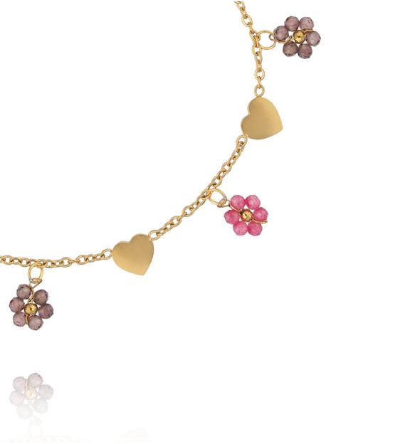 Bransoletka kolorowa z serduszkami BTW3676