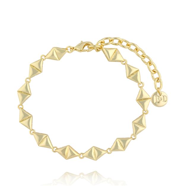 Bransoletka z geometrycznymi elementami w złocie BSS0288
