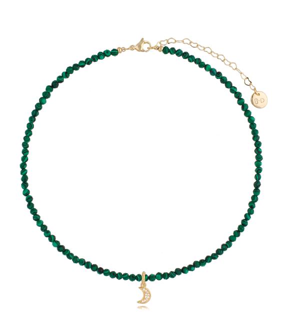 Naszyjnik z malachitami i księżycem Cosmos NTW0677