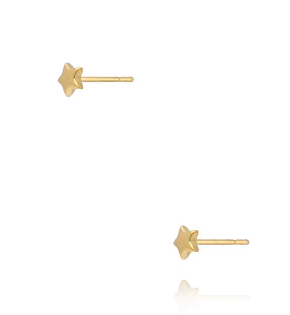 Kolczyki wkrętki w kształcie gwiazdek złote KSY0614