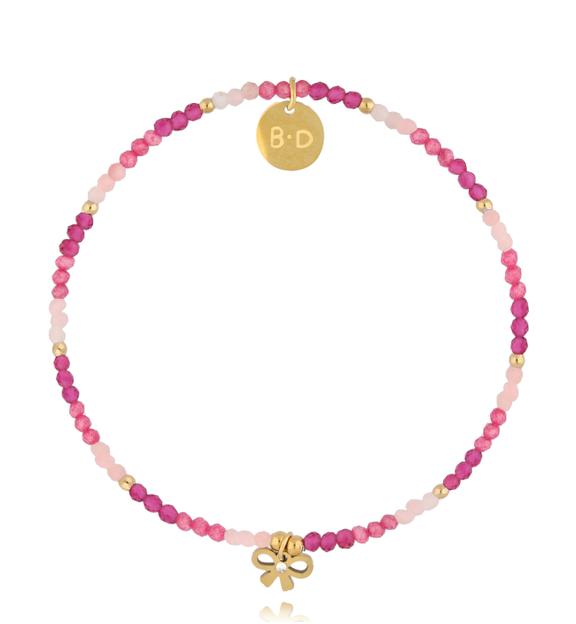 Bransoletka z jadeitami i kokardką BTW3016