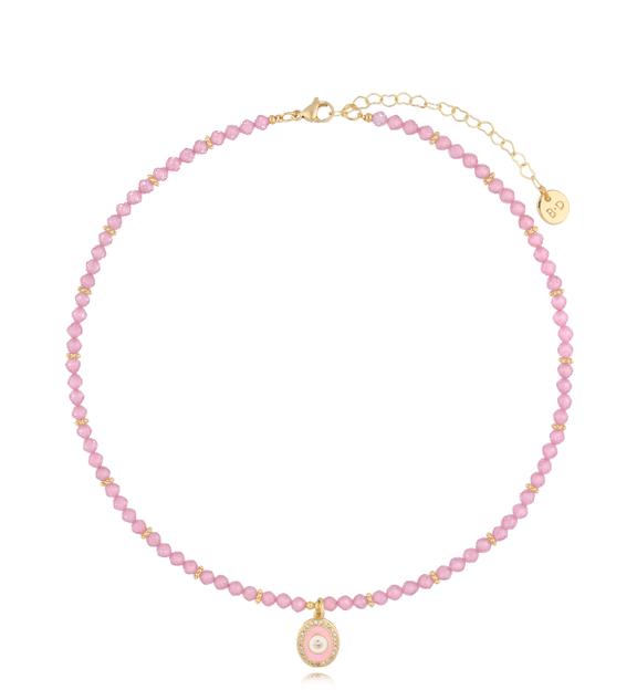 Naszyjnik różowy z cyrkoniami Ultrabrillant NTW1011