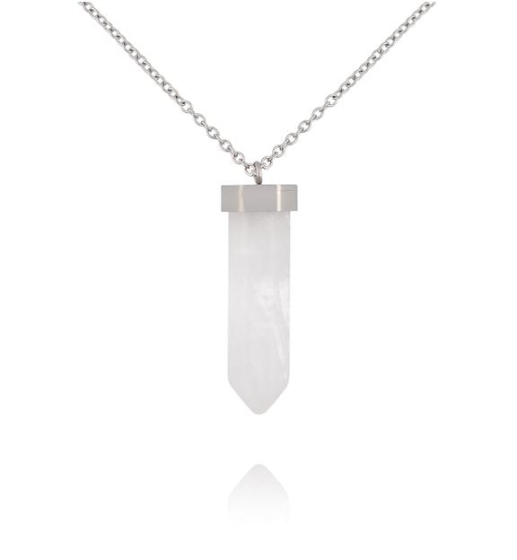 Naszyjnik z kwarcem na srebrnym łańcuszku NLB0371