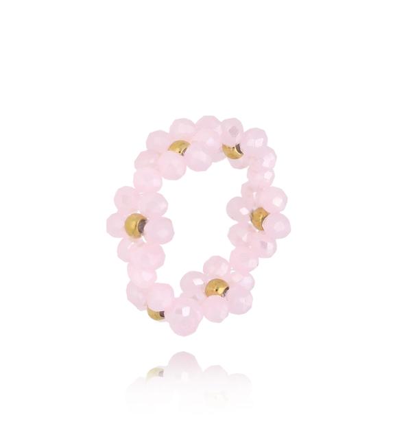 Pierścionek różowy z kwiatuszkami Bouquet PSC0487
