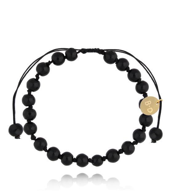 Bransoletka z czarnymi jadeitami Jade BSH0157