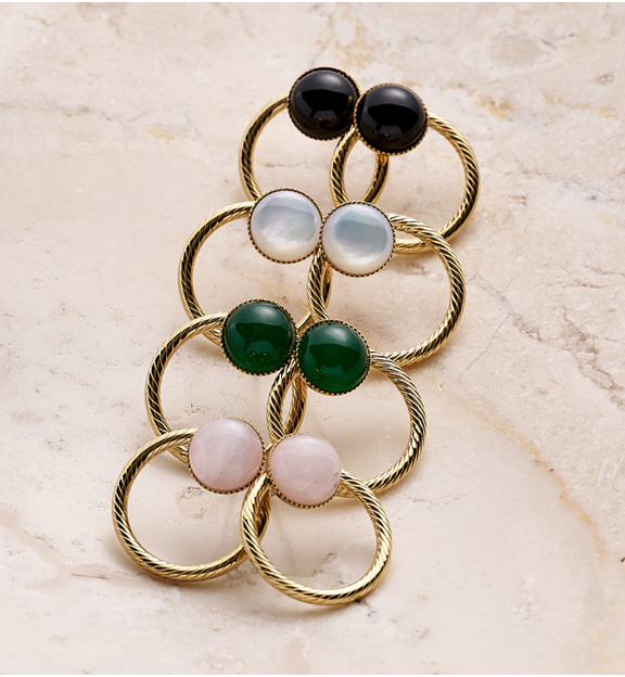 Kolczyki złote koła z perełką KSY0441