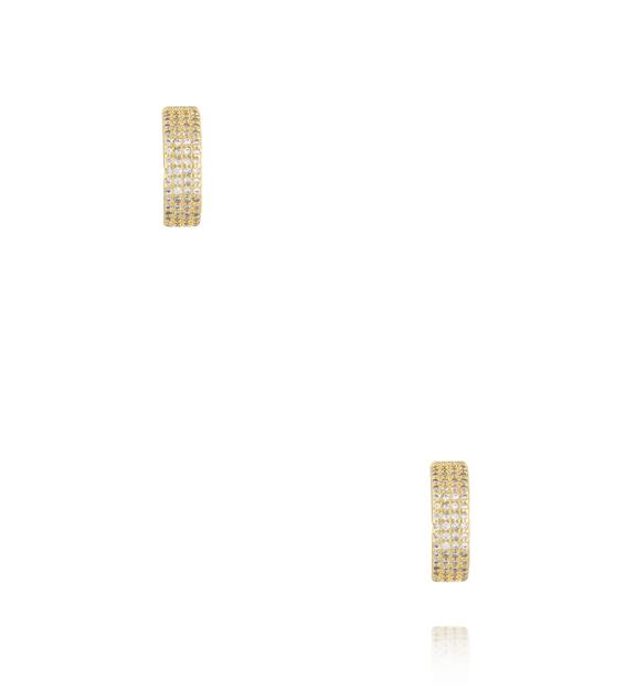 Kolczyki półkola z kryształami złote KSS2221