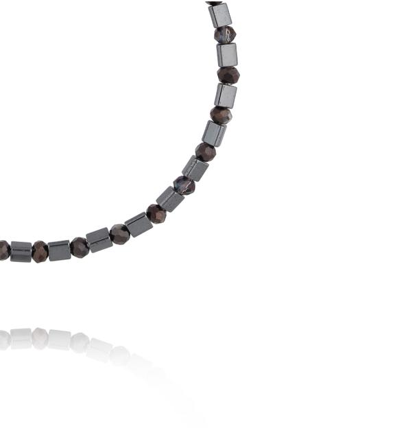 Bransoletka z hematytów i szklanych kryształków BTW3644