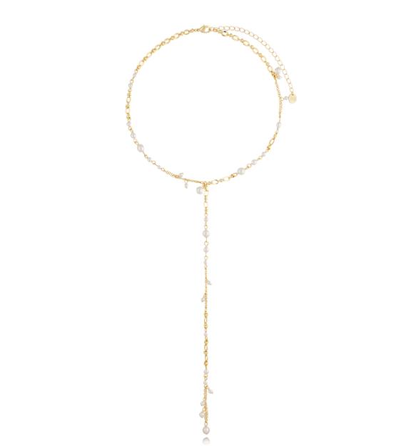 Naszyjnik z perłami i długim wisiorem Danielle NPE0097