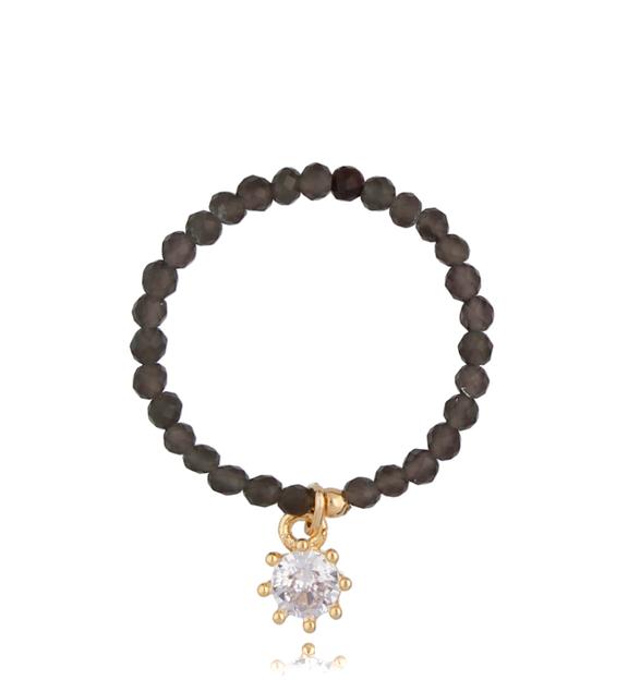 Pierścionek ze złotym obsydianem Margaret PTW0298