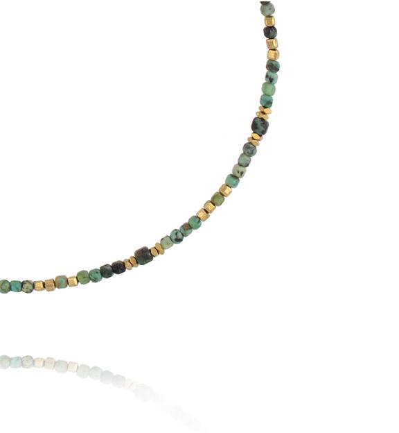 Naszyjnik z afrykańskim turkusem i złotymi akcentami NPA1464