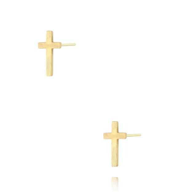 Kolczyki krzyżyki złote KCA0060