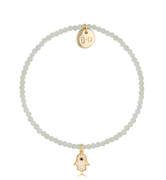 Bransoletka z jadeitami  i Ręką Fatimy Lifestyle BTW1092