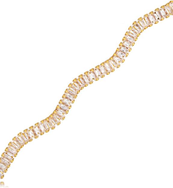 Bransoletka złota z kryształkami Gold Wave BSS0127