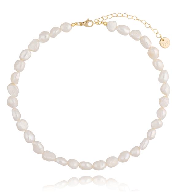 Naszyjnik klasyczny z pereł  36 cm NPE0055