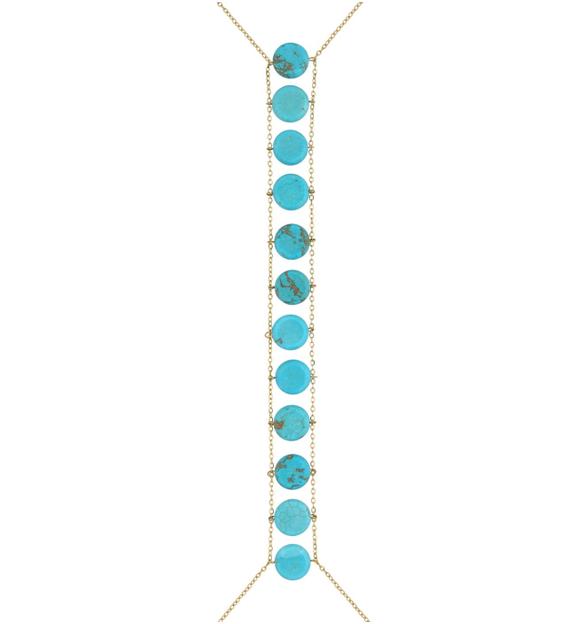 Naszyjnik na ciało z turkusami body chain Trinidad NSA0732