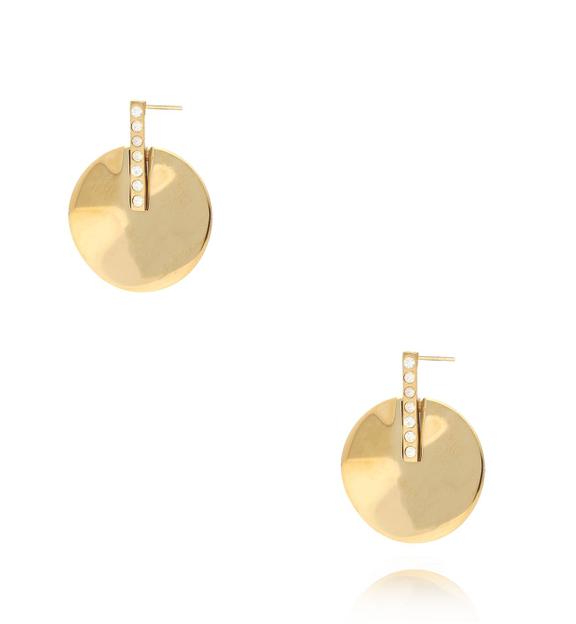 Kolczyki złote z blaszką i cyrkoniami Maringá KSA1355