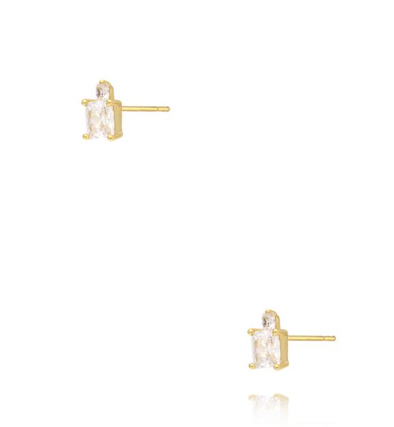 Kolczyki z podwójną cyrkonią delikatne KSS2165