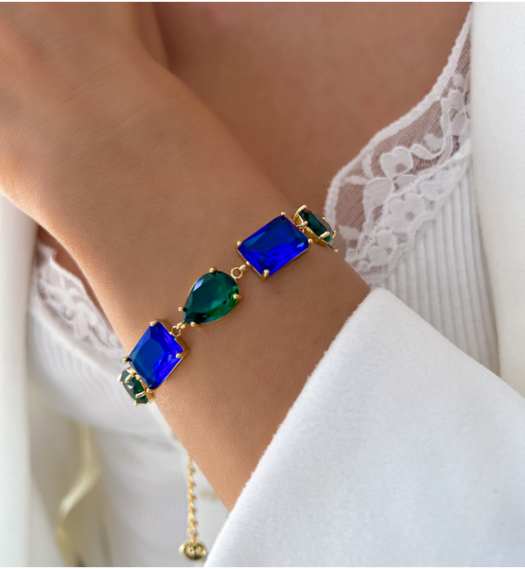 Bransoletka zielono granatowa Aristocratic BSS0213