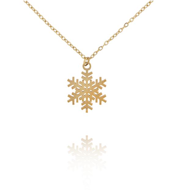 Naszyjnik ze śnieżynką złoty NSY0709