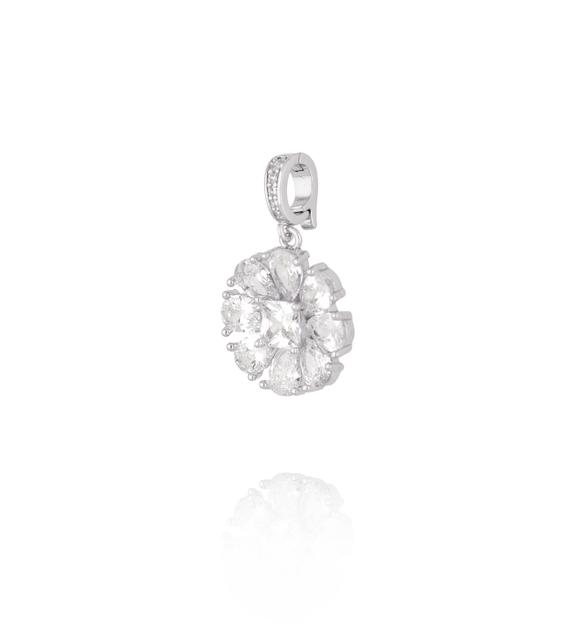 Charms srebrny kwiat z kryształami CHSS0045