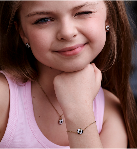 Zestaw biżuterii dla córki z piłką nożną ZN0217