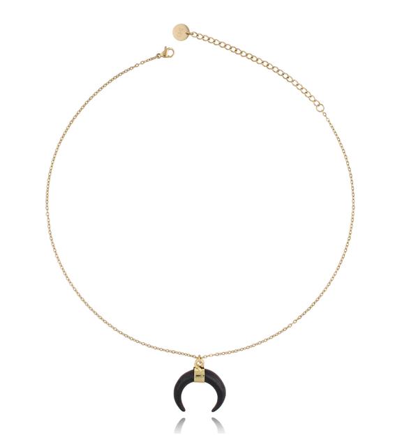 Naszyjnik z czarnym księżycem NLB0028
