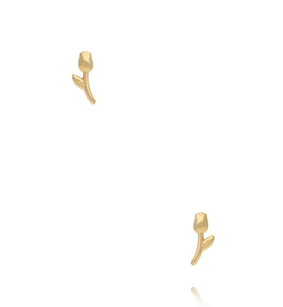 Kolczyki wkrętki w kształcie tulipana złote KSY0610