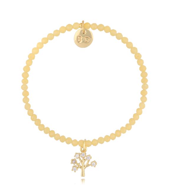 Bransoletka żółta z drzewkiem Alfdis BTW2713