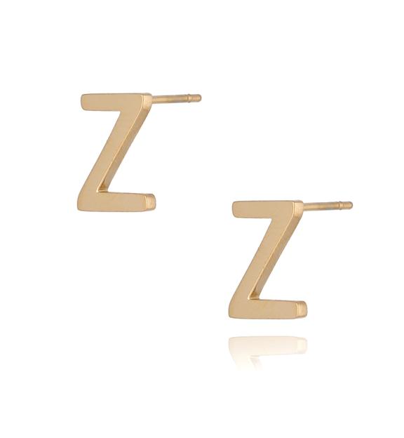 Kolczyki wkrętki złote  z literką  Z KAT0068