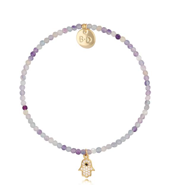 Bransoletka z fluorytami i ręką Fatimy Lifestyle BTW1155