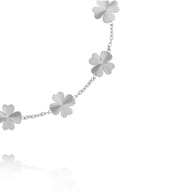 Bransoletka z motywem koniczyny srebrna BEA0070