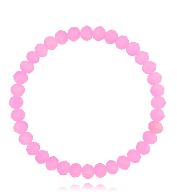 Bransoletka z różowymi kryształkami Luminous Crystal 6 mm BCY0252