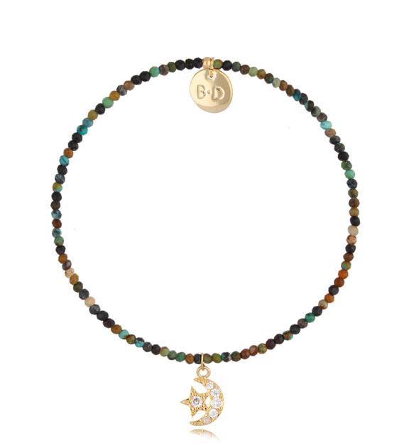 Bransoletka z turkusami i księżycem Lifestyle BTW1152