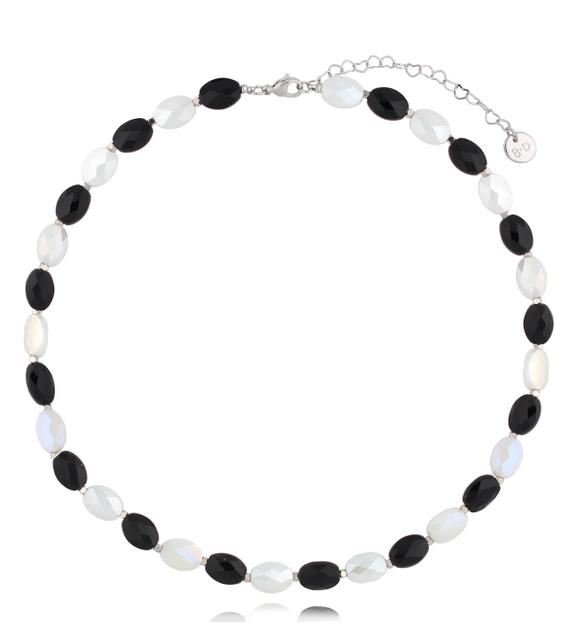 Naszyjnik z kryształkami czarno biały Togue NCY0015