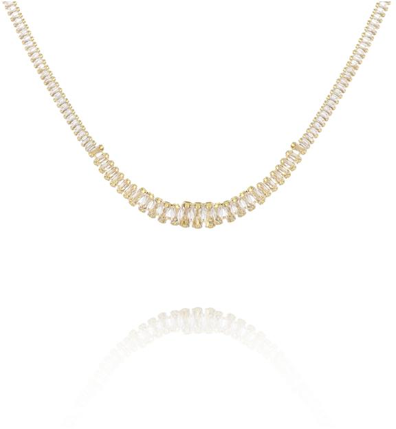 Naszyjnik typu tennis w złotej oprawie NS0422