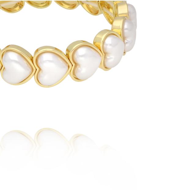Bransoletka z perłami w kształcie serc BCR0027