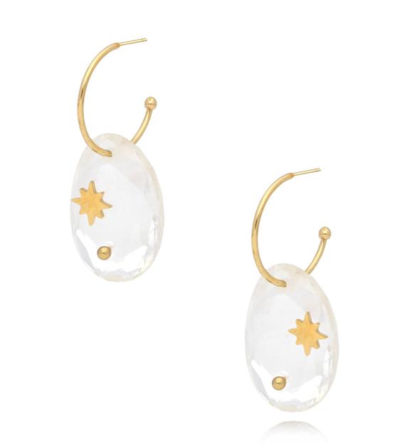 Kolczyki z kryształem górskim Reidun  KPA0195