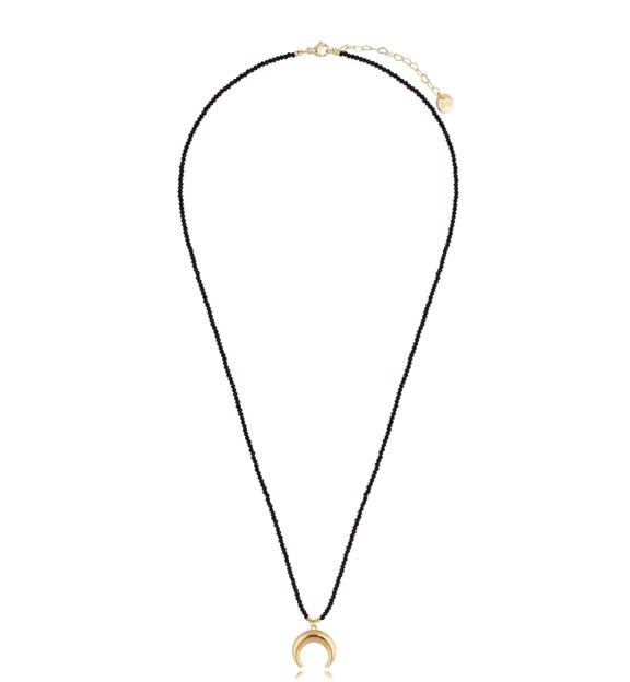 Naszyjnik czarny z księżycem Black Beauty NPA1119