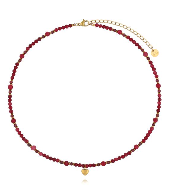 Naszyjnik z granatami i sercem NTW1658