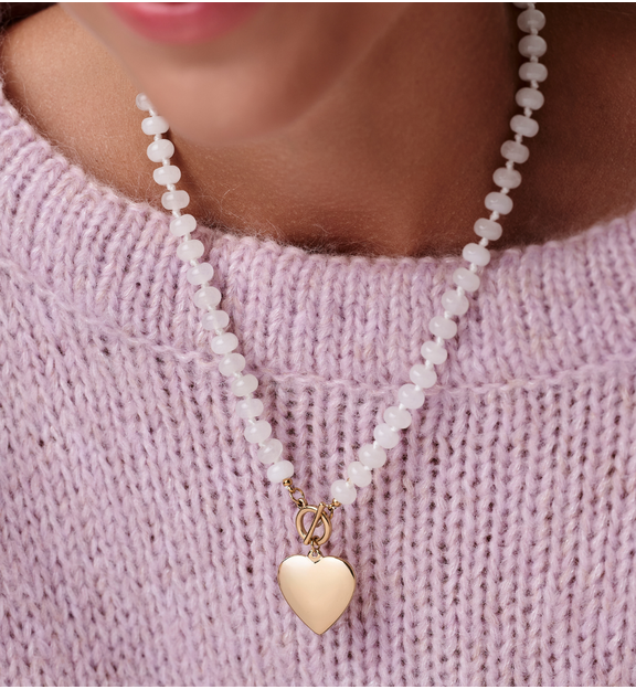 Naszyjnik z białymi jadeitami NPA1595