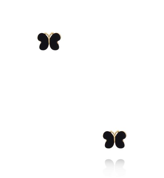 Zestaw złoconych kolczyków motylków KMB0030