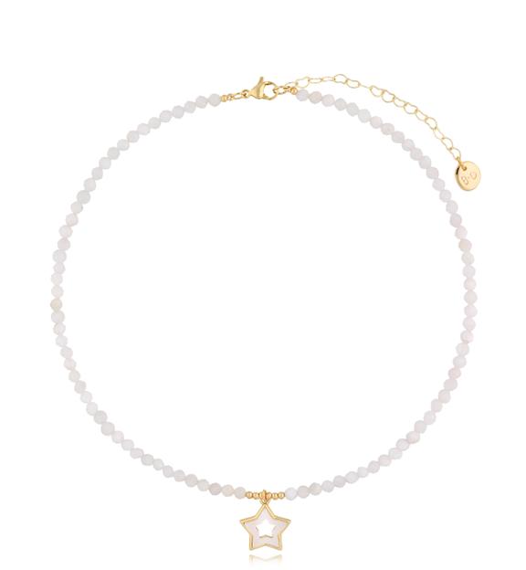 Naszyjnik biały z gwiazdką Amsterdam NTW0954