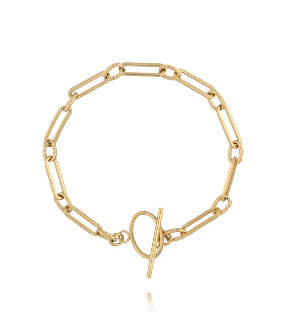 Bransoletka z ogniw i zapięciem toggle w złotym kolorze BEA0057