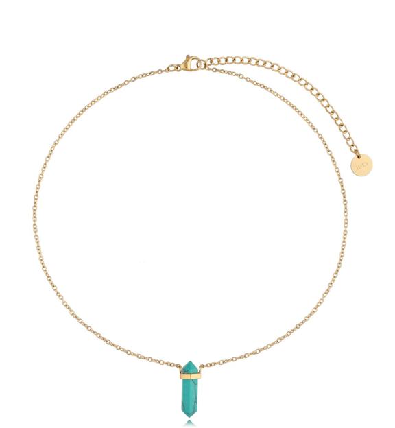 Naszyjnik z turkusem syntetycznym Shelly 46 cm NLB0244